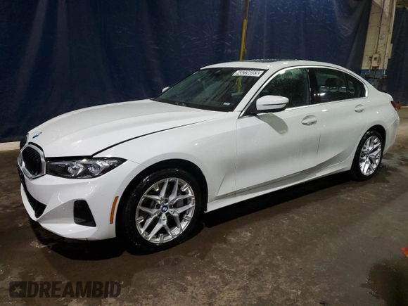 2025 BMW 3 Series 330i xDrive with VIN 3MW89CW01S8F06766, listed as a Copart auction lot 45226055 with 7,422 mi miles and Clean Title. Bid and sale history available at carsss.com. Image 1.