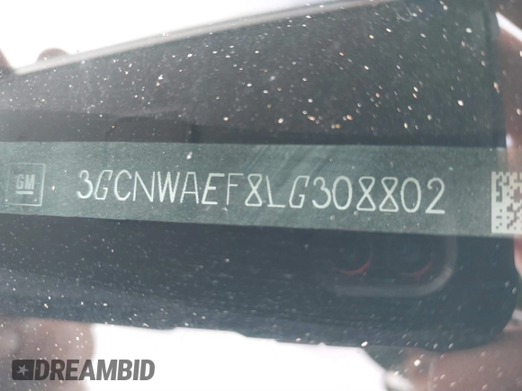 2020 Chevrolet Silverado 1500 Work Truck with VIN 3GCNWAEF8LG308802, listed as a IAAI auction lot 41090222 with 144,193 mi miles and . Bid and sale history available at DreamBid. Image 18.