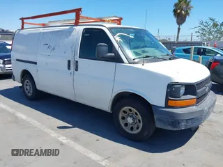 2009 Chevrolet Express Cargo with VIN 1GCFG15XX91120414, listed as a IAAI auction lot 42862198 with 166,675 mi miles and . Bid and sale history available at DreamBid. Image 1.