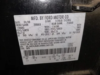2008 Lincoln MKX with VIN 2LMDU68C08BJ30135, listed as a IAAI auction lot 42684343 with 159,520 mi miles and . Bid and sale history available at DreamBid. Image 9.