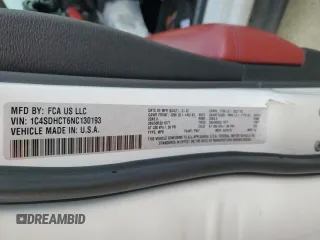 2022 Dodge Durango R/T with VIN 1C4SDHCT6NC130193, listed as a Copart auction lot 45691355 with 73,865 mi miles and Salvage title. Bid and sale history available at DreamBid. Image 14.