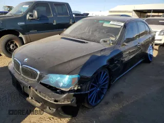 2007 BMW 7 Series 750i with VIN WBAHL83507DT07958, listed as a Copart auction lot 73318944 with 127,698 mi miles and Salvage Title. Bid and sale history available at carsss.com. Image 1.
