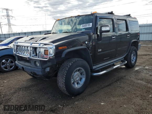 2006 Hummer H2 with VIN 5GRGN23U36H102573, listed as a Copart auction lot 54408705 with 73,660 mi miles and Salvage Title. Bid and sale history available at carsss.com. Image 1.