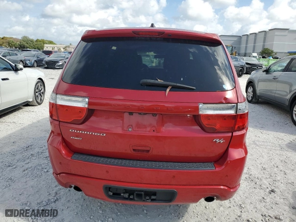 2012 Dodge Durango R/T with VIN 1C4SDJCT4CC205686, listed as a Copart auction lot 51938395 with 205,402 mi miles and Clean Title. Bid and sale history available at carsss.com. Image 6.