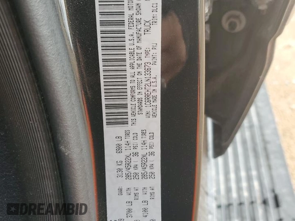 2020 Ram 1500 Limited z VIN 1C6RREHT2LN133673, wystawiony jako Copart lot #79142814 z przebiegiem 43 965 mil mil oraz Szkoda całkowita • Salvage title. Historia ofert i sprzedaży dostępna na DreamBid. Obrazek 12.