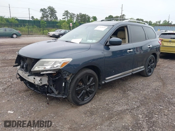 2013 Nissan Pathfinder SV with VIN 5N1AR2MM2DC633232, listed as a IAAI auction lot 42463619 with 128,131 mi miles and . Bid and sale history available at DreamBid. Image 2.