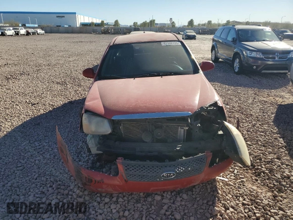 2007 Kia Spectra with VIN KNAFE161175005560, listed as a Copart auction lot 42368135 with 190,987 mi miles and Salvage Title. Bid and sale history available at carsss.com. Image 5.