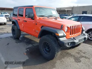 2019 Jeep Wrangler Unlimited Sport S with VIN 1C4HJXDG7KW568441, listed as a IAAI auction lot 41142271 with 73,698 mi miles and . Bid and sale history available at DreamBid. Image 1.