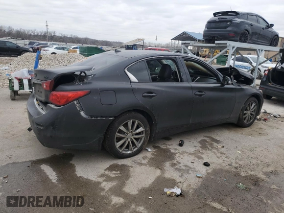 2016 Infiniti Q50 2.0t Premium with VIN JN1CV7ARXGM250582, listed as a Copart auction lot 87458344 with 0 mi miles and Salvage Title. Bid and sale history available at carsss.com. Image 3.