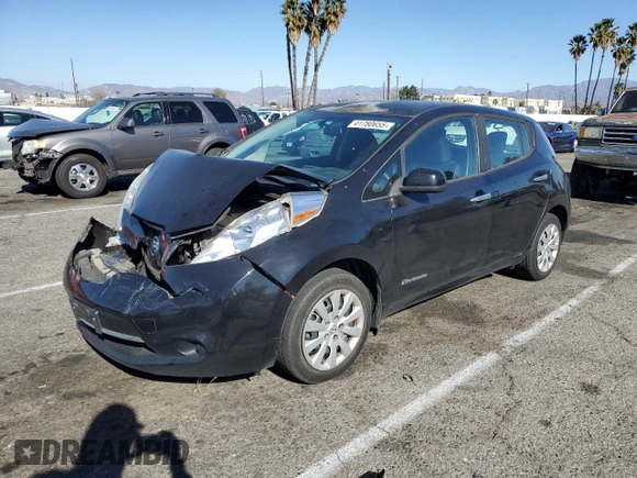 2015 Nissan LEAF SV with VIN 1N4AZ0CPXFC334701, listed as a Copart auction lot 41780655 with 66,335 mi miles and Salvage Title. Bid and sale history available at carsss.com. Image 1.
