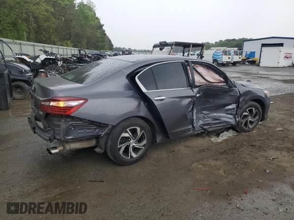 2016 Honda Accord Sedan LX with VIN 1HGCR2F38GA184576, listed as a Copart auction lot 51124595 with 138,632 mi miles and Salvage Title. Bid and sale history available at carsss.com. Image 3.