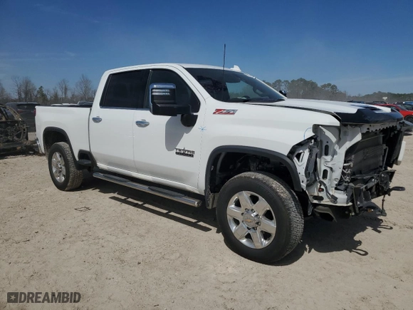2021 Chevrolet Silverado 2500HD LTZ with VIN 1GC4YPEY6MF177625, listed as a Copart auction lot 47791225 with 74,729 mi miles and Salvage Title. Bid and sale history available at carsss.com. Image 4.
