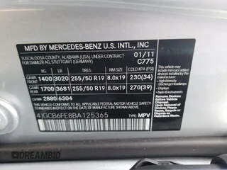 2011 Mercedes-Benz R-Class R 350 with VIN 4JGCB6FE8BA125365, listed as a Copart auction lot 45860255 with 160,994 mi miles and Salvage Title. Bid and sale history available at carsss.com. Image 13.