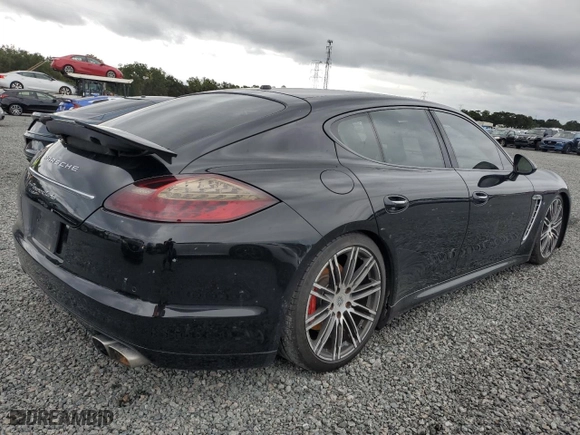 2011 Porsche Panamera Turbo with VIN WP0AC2A70BL090657, listed as a Copart auction lot 73970624 with 0 mi miles and Salvage Title. Bid and sale history available at carsss.com. Image 3.