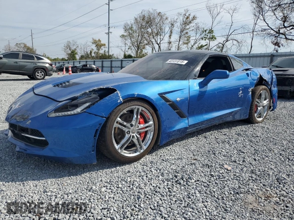 2016 Chevrolet Corvette 1LT with VIN 1G1YB2D72G5107038, listed as a Copart auction lot 43131815 with 45,822 mi miles and Salvage Title. Bid and sale history available at carsss.com. Image 1.