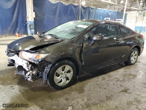 2013 Honda Civic Cpe LX with VIN 2HGFG3B50DH529922, listed as a Copart auction lot 45805495 with 108,544 mi miles and Clean Title. Bid and sale history available at carsss.com. Image 1.