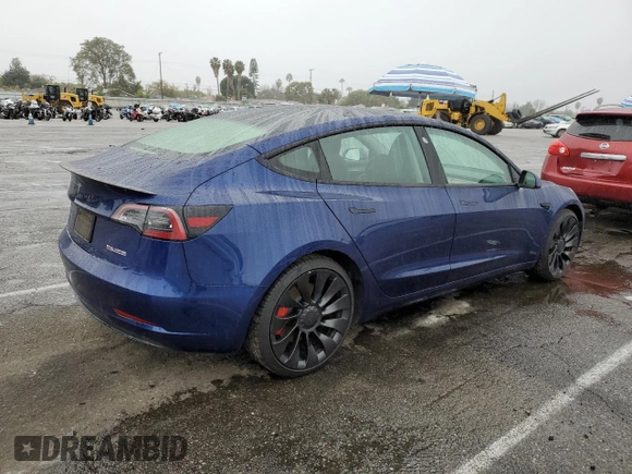 2023 Tesla Model 3 Performance z VIN 5YJ3E1EC8PF461353, wystawiony jako Copart lot #45044865 z przebiegiem 32 324 mil mil oraz Szkoda całkowita • Salvage title. Historia ofert i sprzedaży dostępna na DreamBid. Obrazek 3.