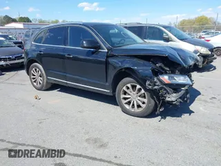 2017 Audi Q5 Premium with VIN WA1C2AFP9HA004615, listed as a IAAI auction lot 41879004 with 107,722 mi miles. Bid and sale history available at carsss.com. Image 1.