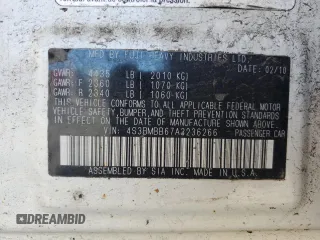 2010 Subaru Legacy Premium z VIN 4S3BMBB67A3236266, wystawiony jako Copart lot #55081955 z przebiegiem 220 405 mil mil oraz Szkoda całkowita • Salvage title. Historia ofert i sprzedaży dostępna na DreamBid. Obrazek 12.