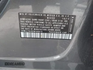 2014 Volkswagen Jetta TDI with VIN 3VWLL7AJ0EM386019, listed as a IAAI auction lot 42229260 with 122,858 mi miles and . Bid and sale history available at DreamBid. Image 9.