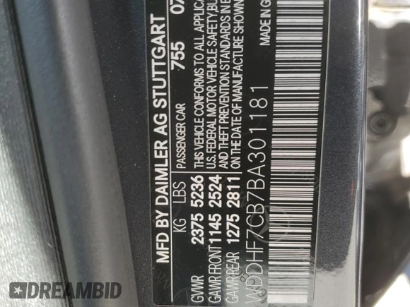2011 Mercedes-Benz E 550 Luxury with VIN WDDHF7CB7BA301181, listed as a Copart auction lot 71566514 with 88,839 mi miles and Salvage Title. Bid and sale history available at DreamBid. Image 12.