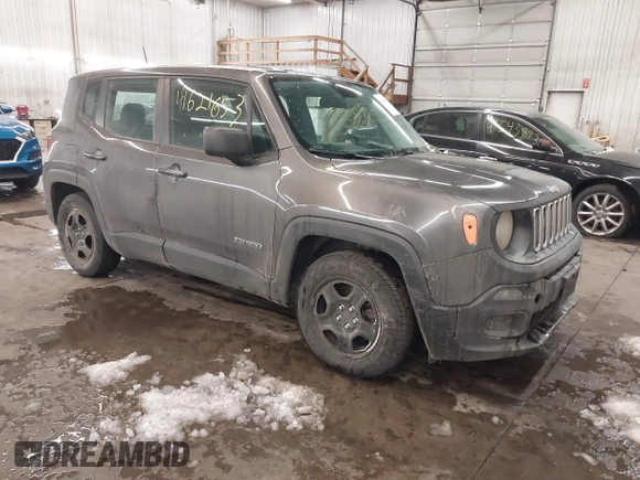 2016 Jeep Renegade Sport with VIN ZACCJAAT0GPE02338, listed as a IAAI auction lot 41621653 with 224,752 mi miles and . Bid and sale history available at DreamBid. Image 1.