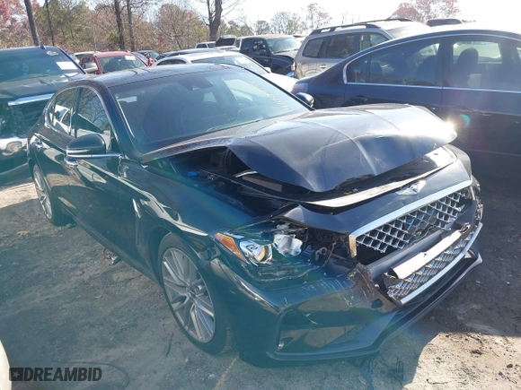 2020 Genesis G70 2.0T with VIN KMTG64LA3LU062290, listed as a IAAI auction lot 41004144 with 68,110 mi miles. Bid and sale history available at carsss.com. Image 1.
