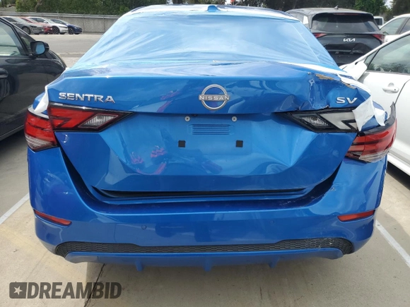 2024 Nissan Sentra SV with VIN 3N1AB8CV9RY270628, listed as a Copart auction lot 54660855 with 23,209 mi miles and Salvage Title. Bid and sale history available at DreamBid. Image 6.