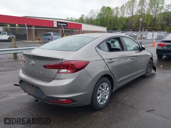 2020 Hyundai Elantra SE with VIN KMHD74LF5LU022637, listed as a IAAI auction lot 41946099 with 20,482 mi miles. Bid and sale history available at carsss.com. Image 4.