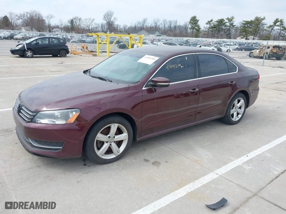 2012 Volkswagen Passat SE w/Sunroof with VIN 1VWBH7A31CC076037, listed as a IAAI auction lot 41905200 with 141,809 mi miles. Bid and sale history available at carsss.com. Image 2.