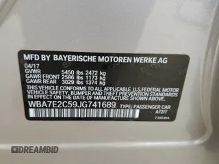 2018 BMW 7 Series 740i with VIN WBA7E2C59JG741689, listed as a Copart auction lot 50948855 with 96,337 mi miles and Salvage Title. Bid and sale history available at carsss.com. Image 13.