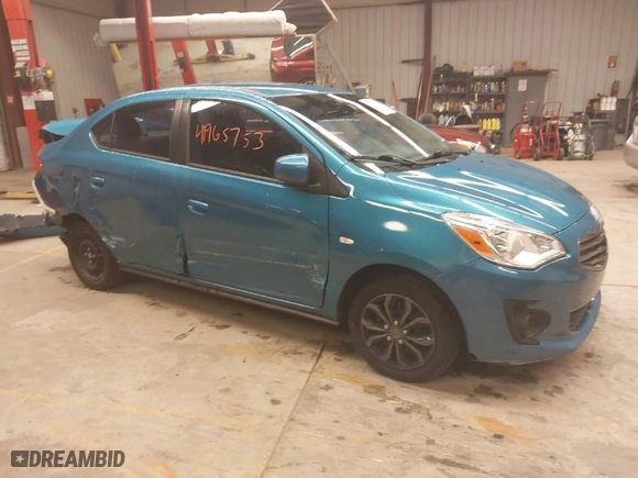 2019 Mitsubishi Mirage G4 ES with VIN ML32F3FJ7KHF18366, listed as a IAAI auction lot 41965753 with 101,070 mi miles. Bid and sale history available at carsss.com. Image 1.