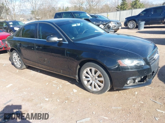 2010 Audi A4 2.0T Premium Plus with VIN WAUFFAFL0AN022596, listed as a IAAI auction lot 42028115 with 108,215 mi miles. Bid and sale history available at carsss.com. Image 1.