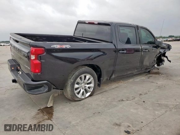 2024 Chevrolet Silverado 1500 Custom with VIN 1GCPDBEK1RZ116972, listed as a Copart auction lot 54860945 with 2,841 mi miles and Salvage Title. Bid and sale history available at DreamBid. Image 3.