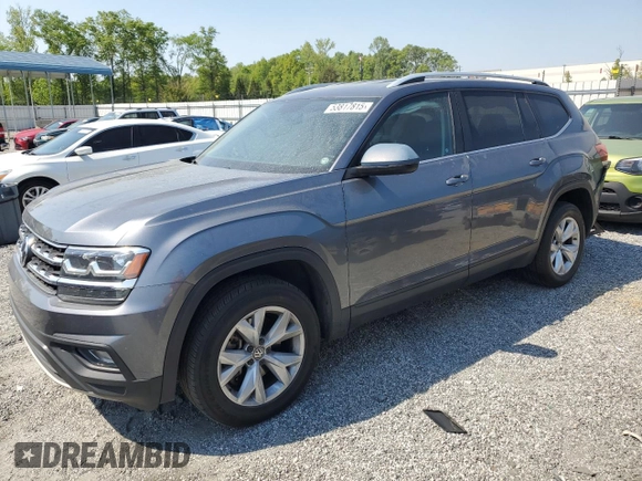 2018 Volkswagen Atlas SE with VIN 1V2CR2CA7JC563628, listed as a Copart auction lot 53817815 with 128,292 mi miles and Salvage title. Bid and sale history available at DreamBid. Image 1.