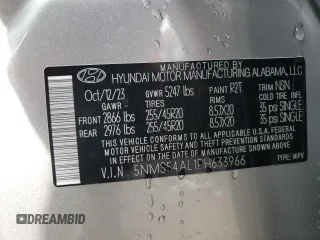 2023 Hyundai Santa Fe Calligraphy with VIN 5NMS54AL1PH633966, listed as a Copart auction lot 82555084 with 17,988 mi miles and Salvage Title. Bid and sale history available at carsss.com. Image 13.