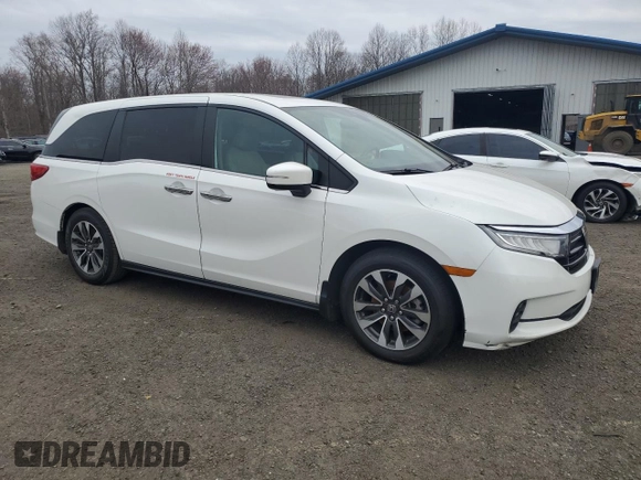 2021 Honda Odyssey EX-L with VIN 5FNRL6H74MB010055, listed as a Copart auction lot 52749245 with 187,646 mi miles and Clean Title. Bid and sale history available at DreamBid. Image 4.