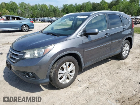 2013 Honda CR-V EX-L with VIN 2HKRM4H77DH631843, listed as a Copart auction lot 54602955 with 128,925 mi miles and Clean Title. Bid and sale history available at carsss.com. Image 1.
