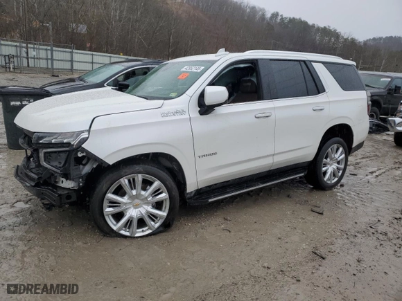 2022 Chevrolet Tahoe High Country with VIN 1GNSKTKLXNR341122, listed as a Copart auction lot 42952145 with 30,802 mi miles and Salvage Title. Bid and sale history available at carsss.com. Image 1.