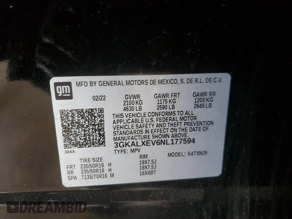 2022 GMC Terrain Denali с VIN 3GKALXEV6NL177594, выставлен на аукционе Copart как лот 45322835 с пробегом 29 128 миль миль и Списание • Salvage title. История ставок и продаж доступна на DreamBid. Изображение 14.