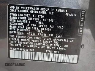 2018 Volkswagen Atlas SE with VIN 1V2LR2CA5JC521085, listed as a IAAI auction lot 42322031 with 100,262 mi miles and . Bid and sale history available at DreamBid. Image 9.