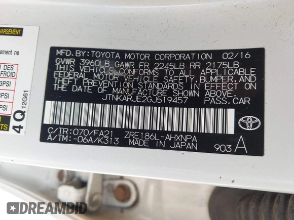 2016 Scion iM z VIN JTNKARJE2GJ519457, wystawiony jako IAAI lot #42286446 z przebiegiem 129 789 mil mil oraz . Historia ofert i sprzedaży dostępna na DreamBid. Obrazek 9.