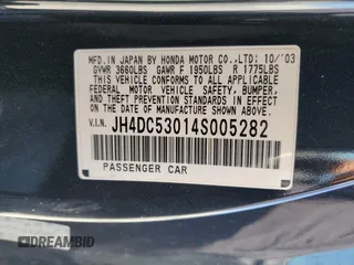 2004 Acura RSX Type S with VIN JH4DC53014S005282, listed as a Copart auction lot 75107904 with 89,883 mi miles and Salvage Title. Bid and sale history available at carsss.com. Image 12.
