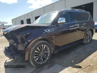 2019 Infiniti QX80 Luxe z VIN JN8AZ2ND9K9850729, wystawiony jako Copart lot #56846985 z przebiegiem 81 888 mil mil oraz Szkody całkowita. Historia ofert i sprzedaży dostępna na DreamBid. Obrazek 1.