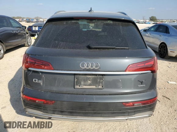 2021 Audi Q5 with VIN WA1AABFY1M2107377, listed as a Copart auction lot 44348435 with 86,408 mi miles and Salvage title. Bid and sale history available at DreamBid. Image 6.