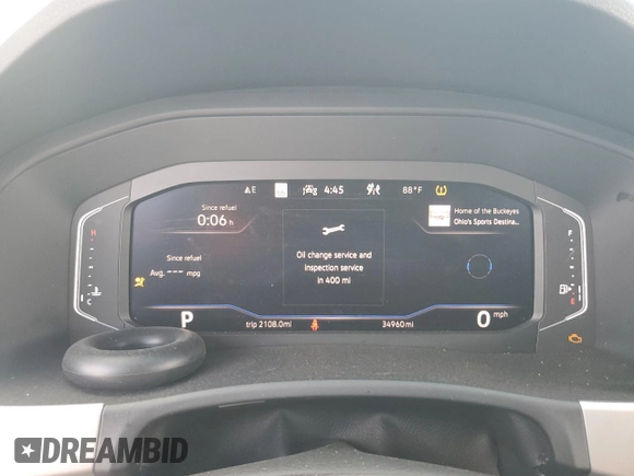 2022 Volkswagen Atlas SEL with VIN 1V2BP2CA8NC502506, listed as a Copart auction lot 70981634 with 34,960 mi miles and Salvage title. Bid and sale history available at DreamBid. Image 9.