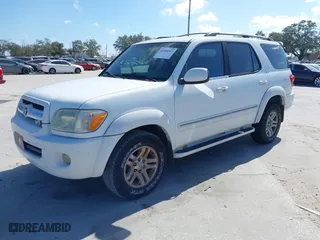 2005 Toyota Sequoia SR5 with VIN 5TDZT34A75S258880, listed as a IAAI auction lot 41584267 with 221,917 mi miles. Bid and sale history available at carsss.com. Image 2.