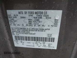 2010 Ford F-150 XL with VIN 1FTFX1EV4AFA22307, listed as a IAAI auction lot 41702951 with 199,943 mi miles and . Bid and sale history available at DreamBid. Image 9.