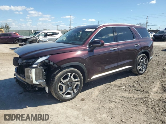 2024 Hyundai Palisade Limited z VIN KM8R5DGE0RU762098, wystawiony jako Copart lot #49864755 z przebiegiem 1 003 mil mil oraz Szkoda całkowita • Salvage title. Historia ofert i sprzedaży dostępna na DreamBid. Obrazek 1.