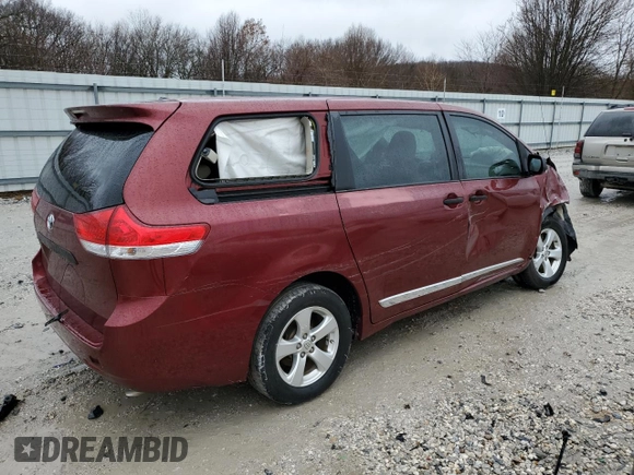 2013 Toyota Sienna L with VIN 5TDZK3DC0DS395209, listed as a Copart auction lot 43068555 with 88,628 mi miles and Clean Title. Bid and sale history available at carsss.com. Image 3.